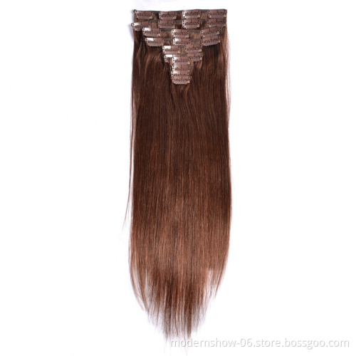 Wholesale price cheap brazilian human hair extension,  cuticle aglined clip in hair extension
